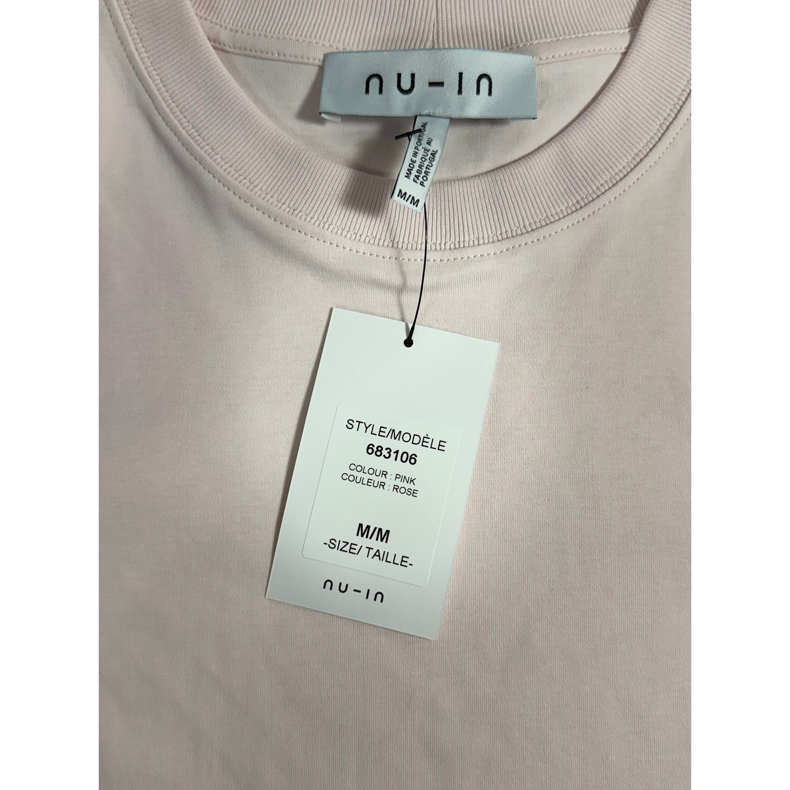 Nu-In Womens Short Sleeve Cotton T-Shirt Size M Pink Crew Neck Normcore Quality — image 4 of 8
